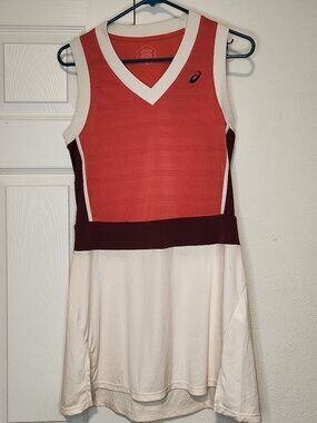 Asics Court GPX Tennis Dress Red Snapper Colorblock Size M NWT